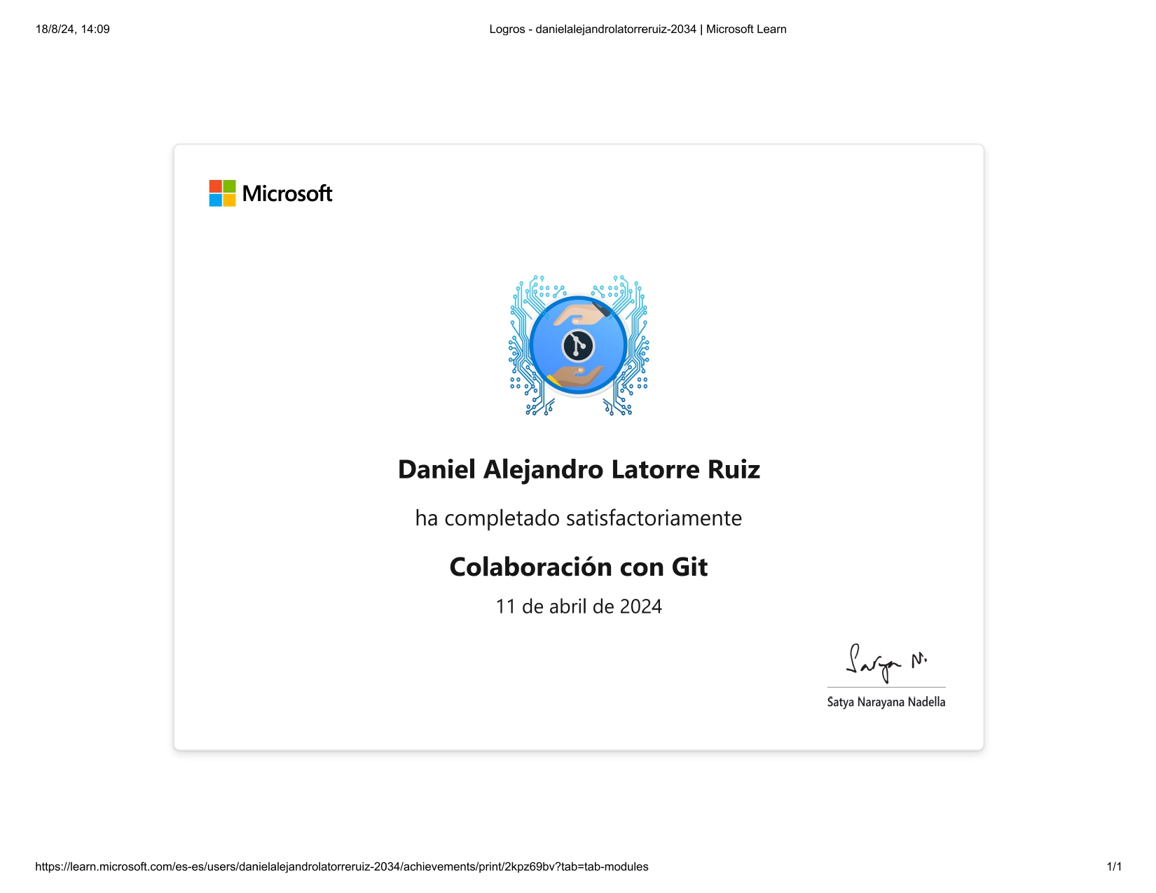 Certificado de Microsoft Learn: colaboración con Git